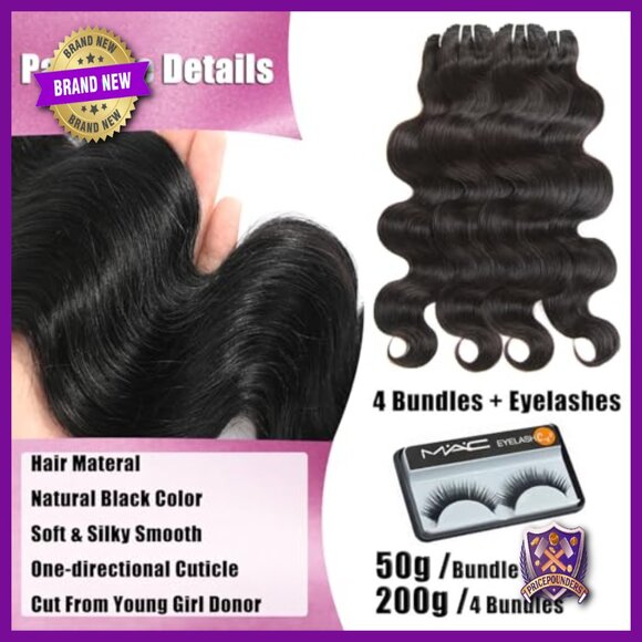 4 Bundles 16-18 Inch Brazilian Human Hair Body Wave Extensions